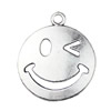 Pendant. Fashion Zinc Alloy jewelry findings. Smiling face 22x26.5mm. Sold by KG