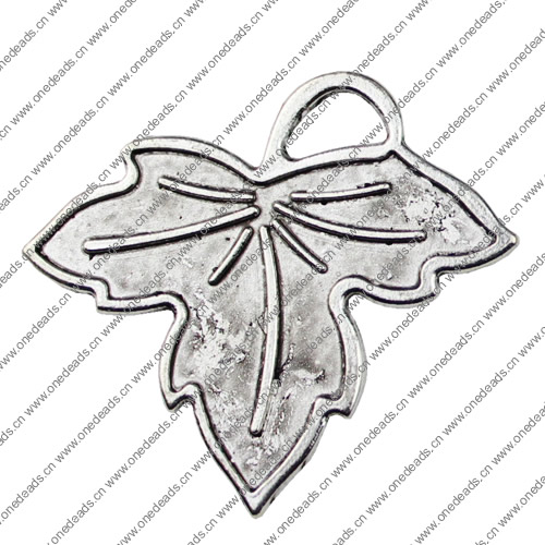 Pendant. Fashion Zinc Alloy jewelry findings. Leaf 33x31mm. Sold by KG