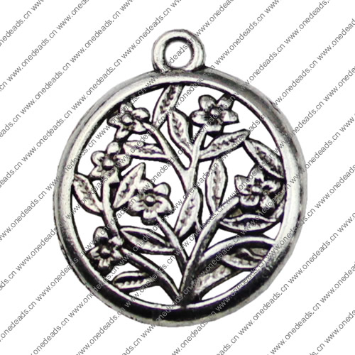 Pendant. Fashion Zinc Alloy jewelry findings. Round 27x22.5mm. Sold by KG