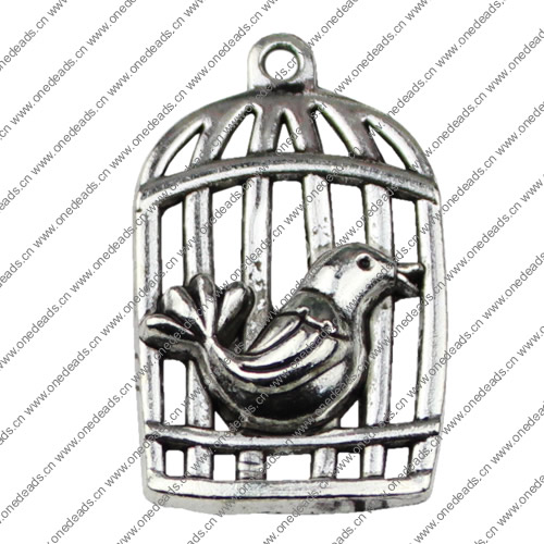 Pendant. Fashion Zinc Alloy jewelry findings. Birdcage 36x22mm. Sold by KG