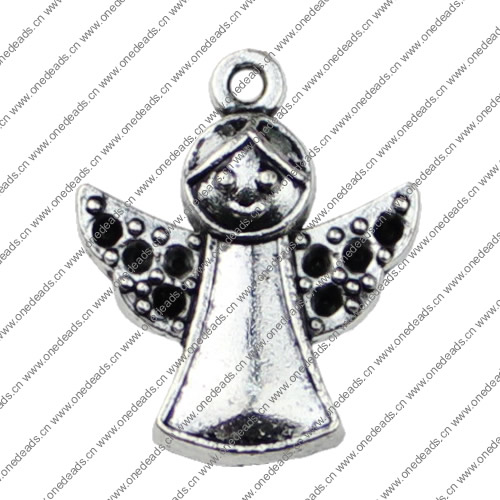 Pendant. Fashion Zinc Alloy jewelry findings. Angel 20x16mm. Sold by KG