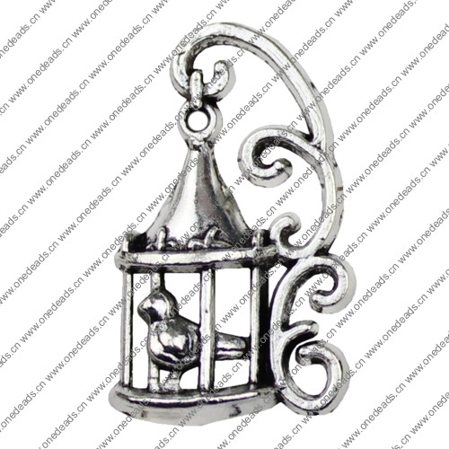 Pendant. Fashion Zinc Alloy jewelry findings. Birdcage 35x21mm. Sold by KG