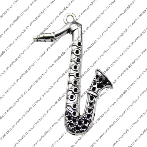 Pendant. Fashion Zinc Alloy jewelry findings. Musical instrument 48x31mm. Sold by KG