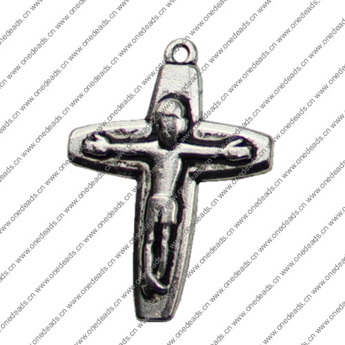 Pendant. Fashion Zinc Alloy jewelry findings. Cross 32x14mm. Sold by KG