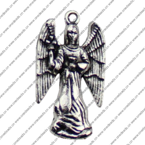 Pendant. Fashion Zinc Alloy jewelry findings. Angel 26x13.5mm. Sold by KG