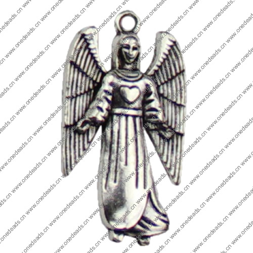 Pendant. Fashion Zinc Alloy jewelry findings. Angel 26x14mm. Sold by KG