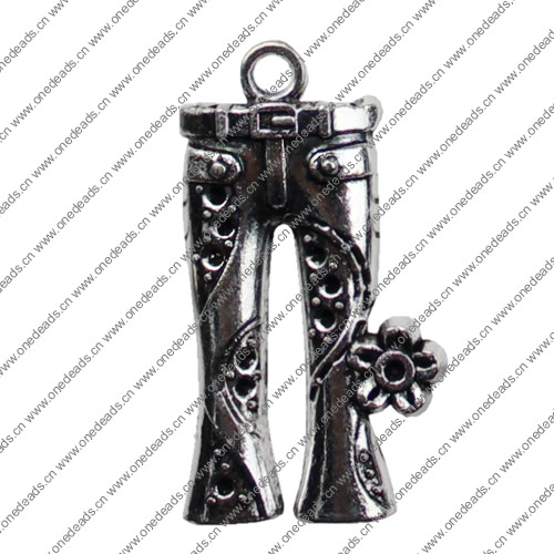 Pendant. Fashion Zinc Alloy jewelry findings.Trousers 34x18mm. Sold by KG
