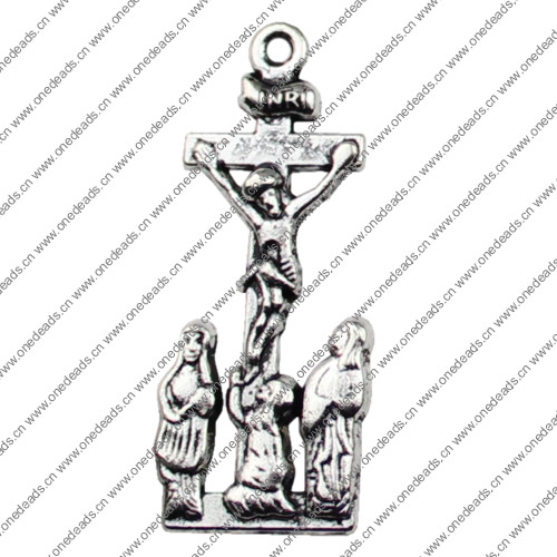 Pendant. Fashion Zinc Alloy jewelry findings. Cross 39x16mm. Sold by KG