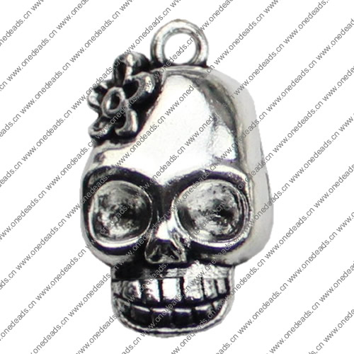 Pendant. Fashion Zinc Alloy jewelry findings. Skeleton 21x12mm. Sold by KG
