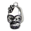 Pendant. Fashion Zinc Alloy jewelry findings. Skeleton 21x12mm. Sold by KG