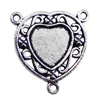 Connector. Fashion Zinc Alloy Jewelry Findings. Heart 25x23mm. Sold by KG  
