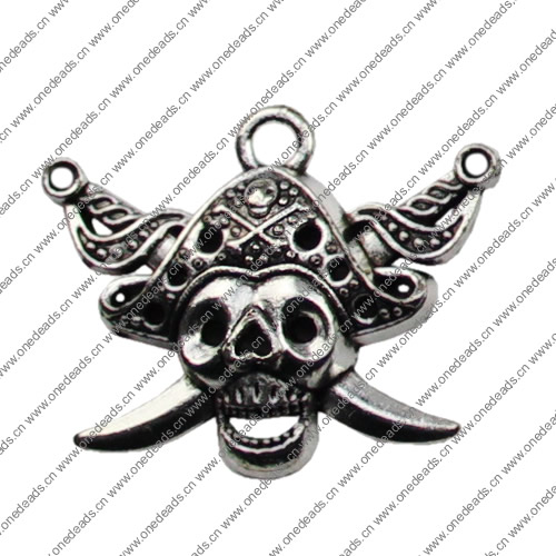 Pendant. Fashion Zinc Alloy jewelry findings. Skeleton 33x26mm. Sold by KG