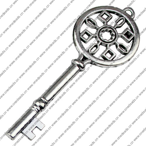 Pendant. Fashion Zinc Alloy jewelry findings. Key 70x25mm. Sold by KG