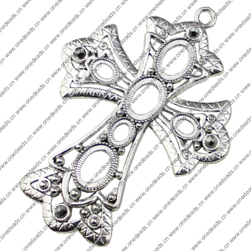 Pendant. Fashion Zinc Alloy jewelry findings. Cross 66x47mm. Sold by KG