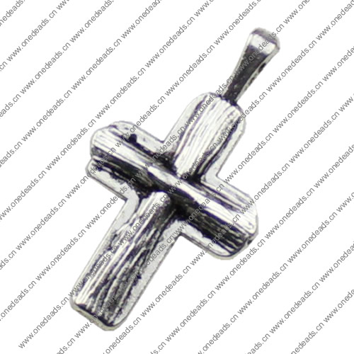 Pendant. Fashion Zinc Alloy jewelry findings.Cross 30x17mm. Sold by KG