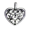 Pendant. Fashion Zinc Alloy jewelry findings.Heart 16x15mm. Sold by KG