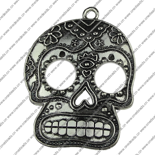 Pendant. Fashion Zinc Alloy jewelry findings.Skeleton 40x50mm. Sold by KG