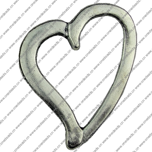 Pendant. Fashion Zinc Alloy jewelry findings.Heart 32x40mm. Sold by KG