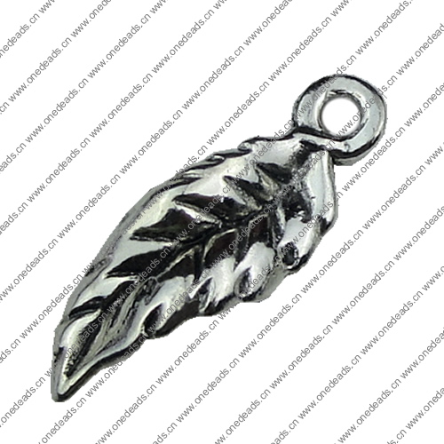 Pendant. Fashion Zinc Alloy jewelry findings.Leaf 6x20mm. Sold by KG