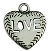 Pendant. Fashion Zinc Alloy jewelry findings.Heart 18x21mm. Sold by KG
