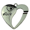Pendant. Fashion Zinc Alloy jewelry findings.Heart 33x33mm. Sold by KG
