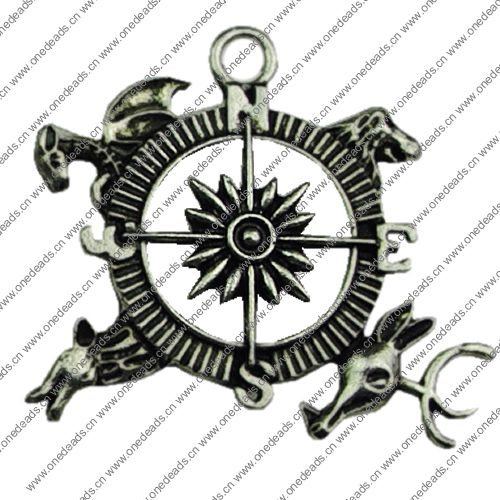 Pendant. Fashion Zinc Alloy jewelry findings.Compass 36x33mm. Sold by KG