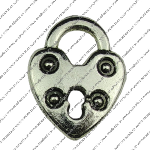 Pendant. Fashion Zinc Alloy jewelry findings.Heart 15x20mm. Sold by KG 