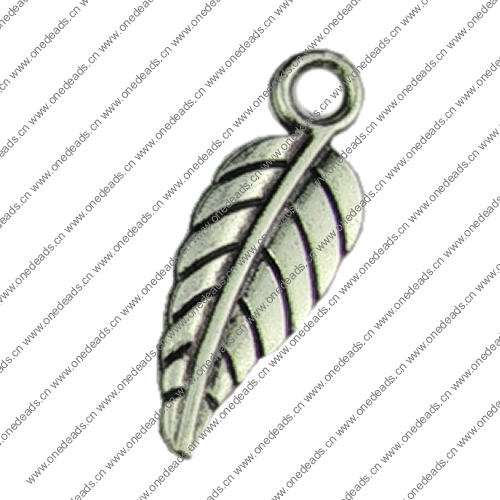 Pendant. Fashion Zinc Alloy jewelry findings.Leaf 7x20mm. Sold by KG