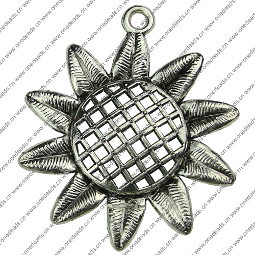 Pendant. Fashion Zinc Alloy jewelry findings.Flower 43x50mm. Sold by KG