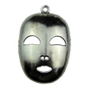 Pendant. Fashion Zinc Alloy jewelry findings.Mask 26x38mm. Sold by KG

