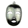 Pendant. Fashion Zinc Alloy jewelry findings.Mask 26x38mm. Sold by KG