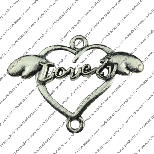 Connector. Fashion Zinc Alloy Jewelry Findings.Heart 28x40mm. Sold by KG  