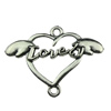 Connector. Fashion Zinc Alloy Jewelry Findings.Heart 28x40mm. Sold by KG  