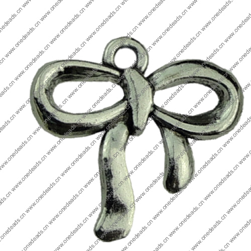 Pendant. Fashion Zinc Alloy jewelry findings.Bowknot 20x17mm. Sold by KG