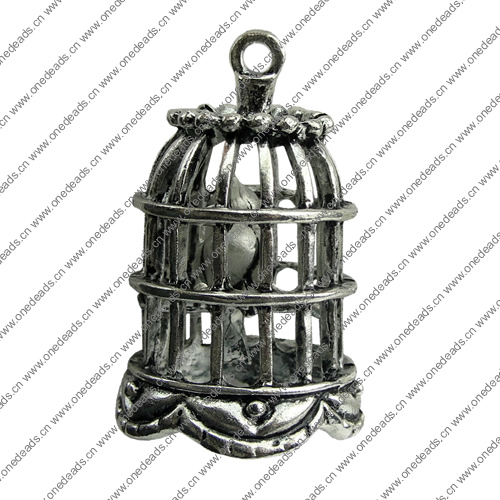 Pendant. Fashion Zinc Alloy jewelry findings.Birdcage 25x43mm. Sold by KG