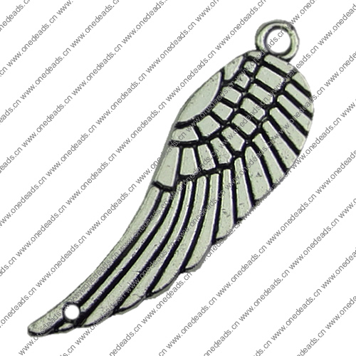 Pendant. Fashion Zinc Alloy jewelry findings.Plume 9x30mm. Sold by KG