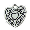 Pendant. Fashion Zinc Alloy jewelry findings.Heart 19x20mm. Sold by KG
