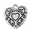 Pendant. Fashion Zinc Alloy jewelry findings.Heart 19x20mm. Sold by KG