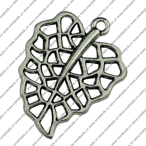 Pendant. Fashion Zinc Alloy jewelry findings.Leaf 20x26mm. Sold by KG