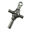 Pendant. Fashion Zinc Alloy jewelry findings.Cross 19x34mm. Sold by KG