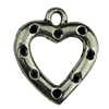 Pendant. Fashion Zinc Alloy jewelry findings.Heart 17x20mm. Sold by KG

