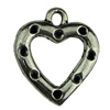 Pendant. Fashion Zinc Alloy jewelry findings.Heart 17x20mm. Sold by KG