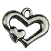 Pendant. Fashion Zinc Alloy jewelry findings.Heart 20x17mm. Sold by KG
