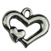 Pendant. Fashion Zinc Alloy jewelry findings.Heart 20x17mm. Sold by KG