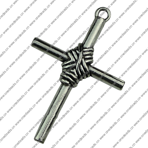 Pendant. Fashion Zinc Alloy jewelry findings.Cross 32x18m. Sold by KG