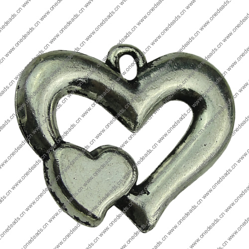 Pendant. Fashion Zinc Alloy jewelry findings.Heart 33x25m. Sold by KG