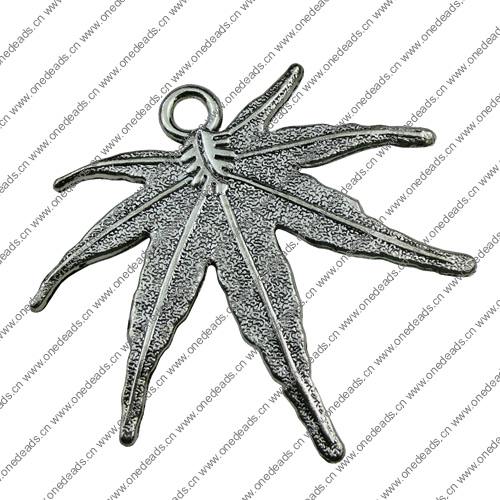 Pendant. Fashion Zinc Alloy jewelry findings.Leaf 58x53mm. Sold by KG