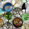 Fashion Mixed Style Cartoo Hope Tree Round Glass Cabochon Dome Cameo Jewelry Finding 30mm Sold by PC
