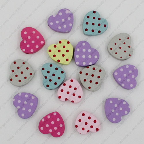 Wholesale Mixed Wood Beads Lead-free Heart Wooden Beads For DIY jewelry Finding 17x17.5mm Hole:3mm Sold by PC