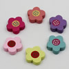 Wholesale Mixed Wood Beads Lead-free Flower Wooden Beads For DIY jewelry Finding 20x20mm Hole:2mm Sold by PC